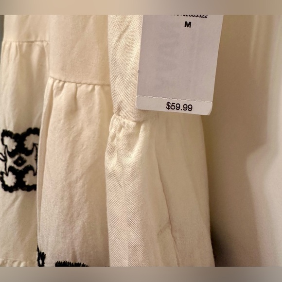 NWT Cream Embroidered Tiered Dress Size M Easter Spring Boho - Picture 7 of 9